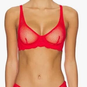 Free People Red Midweek Underwire Bra in Fiery Red 32B NWT Never Tried On!